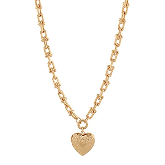 Heart Lock Pendant T-Chain Necklace